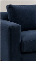 Sofa rendered in navy blue upholstery colourway